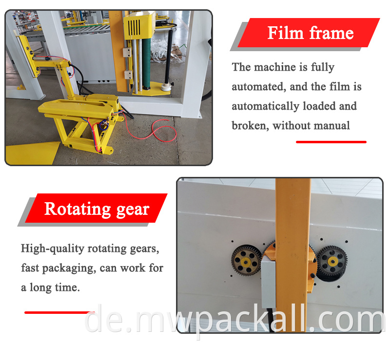 Vollautomatischer Modell R1800FZ-PL Automatische Rotationsarmdurchdrückung Arbeit mit Stretchfilm